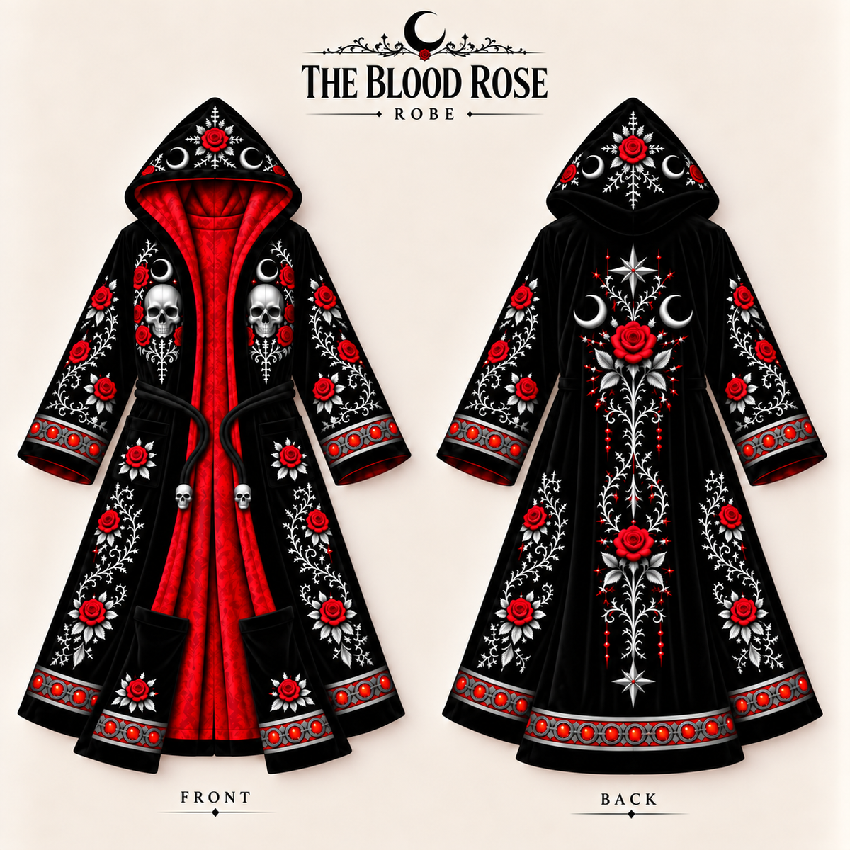 The Blood Rose robe front and back