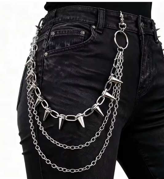 Unisex Spiked Chain Belt